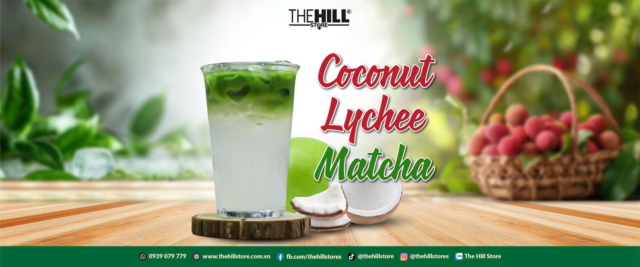 🥥 Coconut Lychee Matcha – Mùa hè dịu ngọt